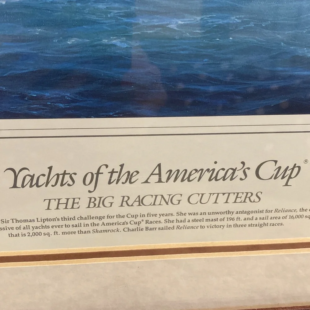 Vintage LARGE “Yachts of the America’s Cup Special Edition Artwork Tim Thompson